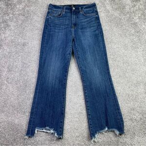 7 For All Mankind Jeans Women's 27 Blue Cropped Slim Kick High Rise Dark Denim